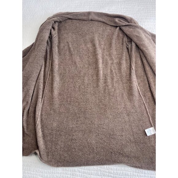 Barefoot Dreams Bamboo Chic Lite Knit Open Front Cardigan L/XL Brown Draped - Picture 4 of 8